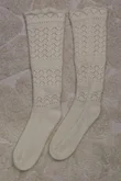 Pointelle Knit Slouch Socks Ecru